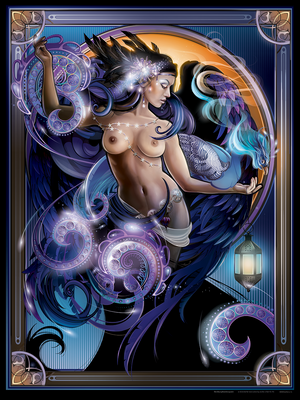 "Blue Phoenix Queen" - Fine Art Paper