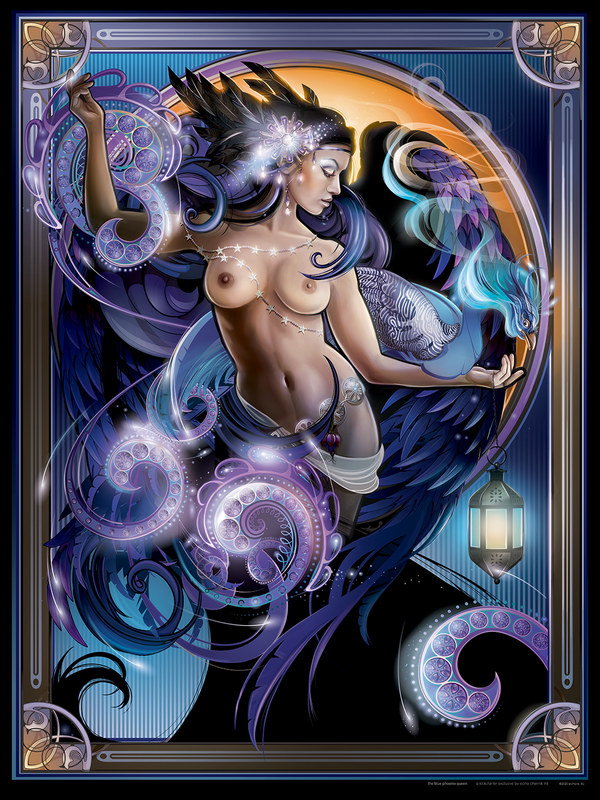 "Blue Phoenix Queen" - Fine Art Paper