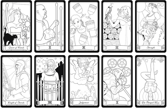 10 Free Printable Tarot Cards: Color Your Own Tarot Cards